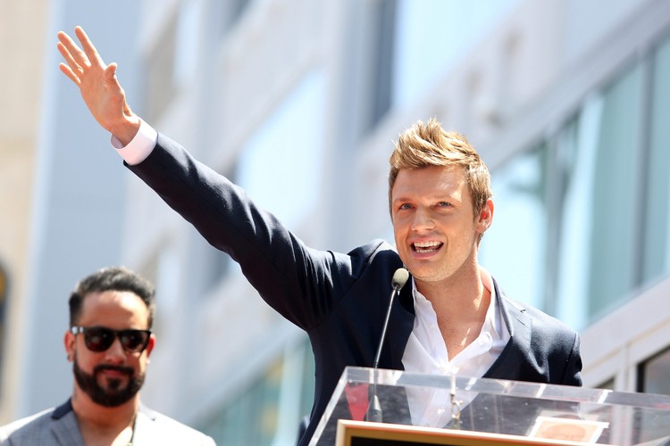 Nick Carter podczas uroczystości w Alei Sław