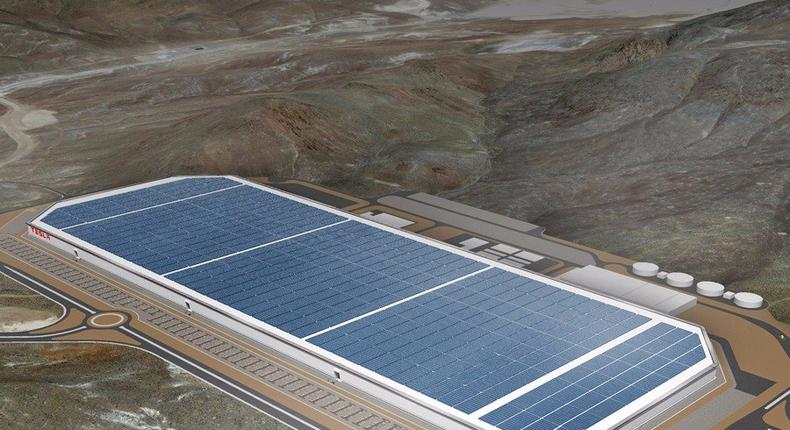 A rendering of what Tesla's Gigafactory will look like once it's complete.