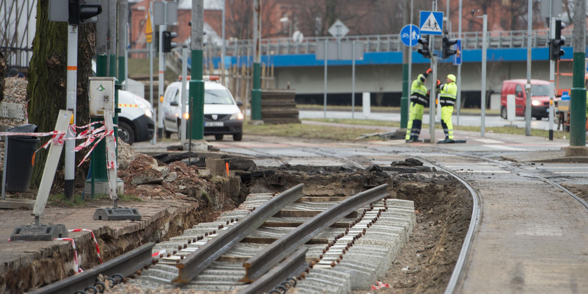 Katowice. Remont torowiska przy ul. Złotej 