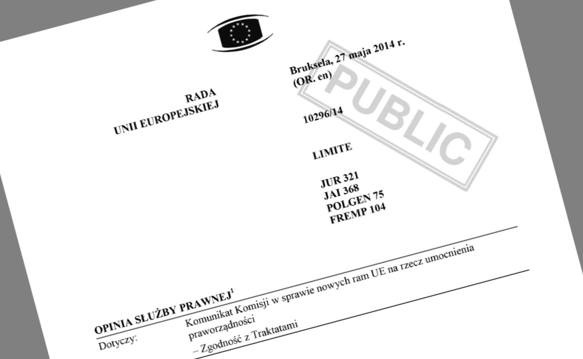 Ekspertyza Służby Prawnej Rady UE w sprawie mechanizmu obrony praworządności