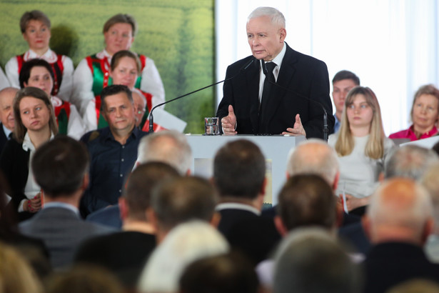Jarosław Kaczyński na konwencji rolnej Prawa i Sprawiedliwości w Łysych