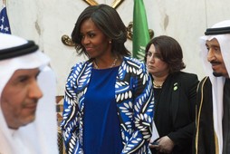 Michelle Obama podczas wizyty w Arabii Saudyjskiej 