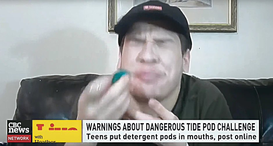 U izazovu "prašak za veš" u ustima se drže kapsule