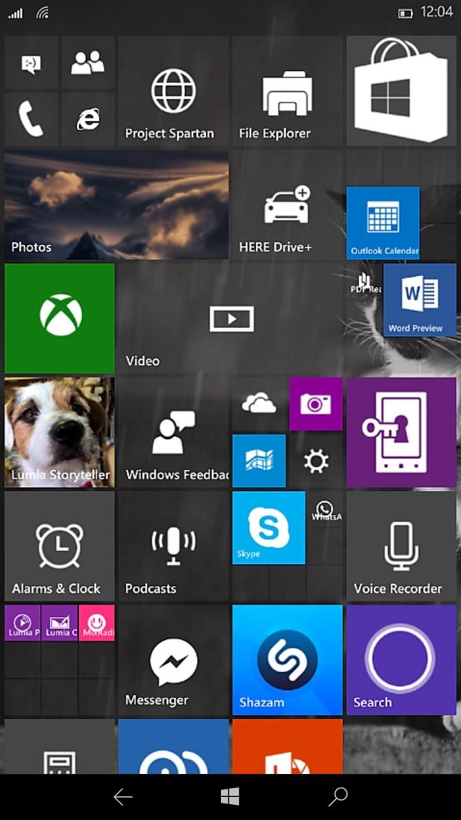 Tak wygląda Windows 10 build 10070 na smartfony