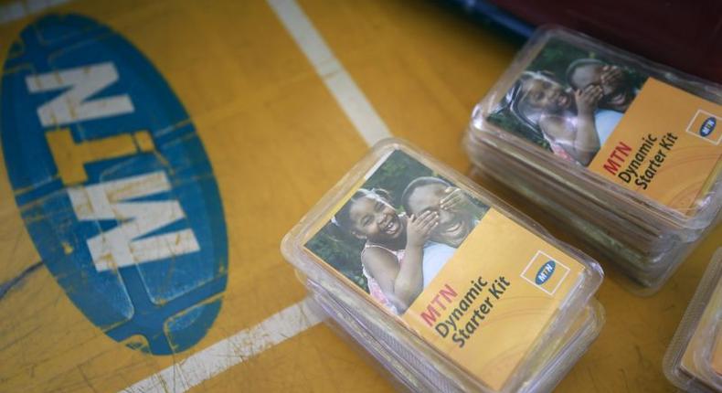 An MTN starter kit pack on display on a table at a retail stand in a file photo. REUTERS/Afolabi Sotunde