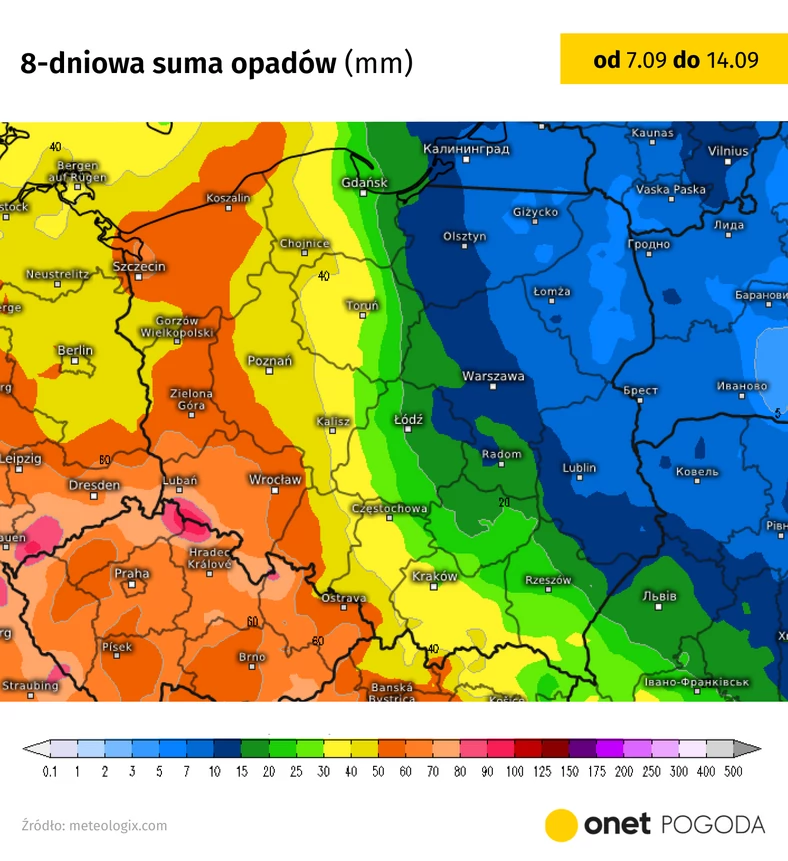 Deszcz pojawi się również w Polsce, zwłaszcza na zachodzie i południu