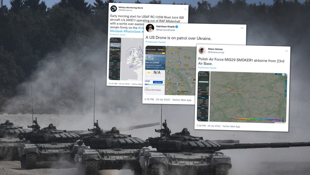 Państwa NATO prowadzą intensywny rekonesans nad granicami z Rosją i Białorusią. Część lotów wykonywana jest nad Polską. Powodem jest kontynuowanie przez Moskwę rozbudowy wojsk wokół Ukrainy.