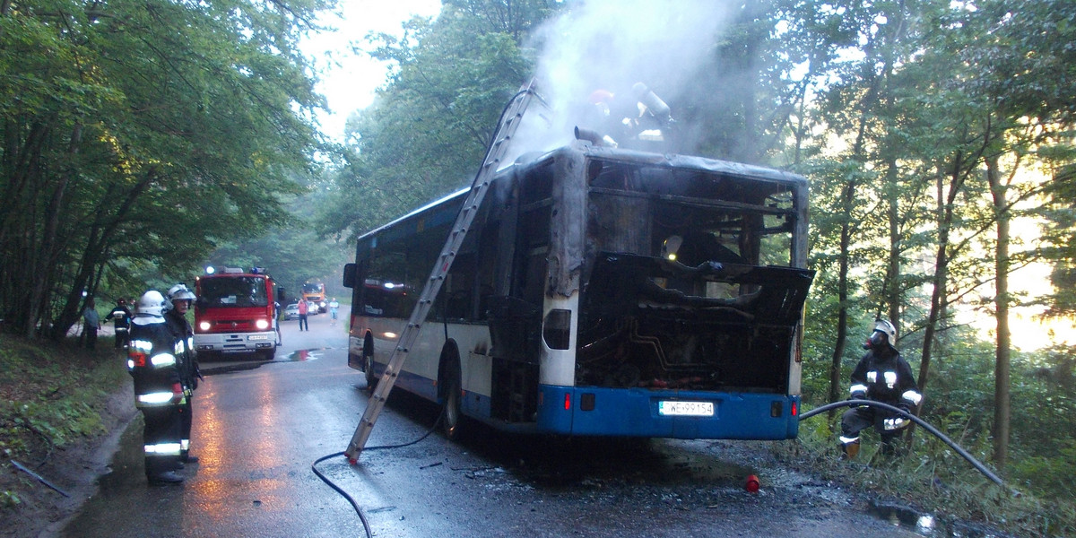 Pożar autobusu w Gdyni