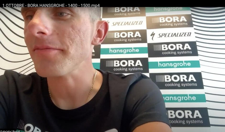 Rafał Majka podczas konferencji prasowej poprzedzającej Giro d’Italia 2020