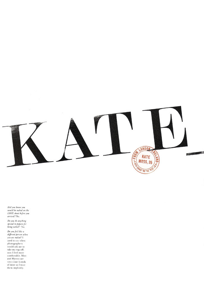 Kate Moss w magazynie LOVE