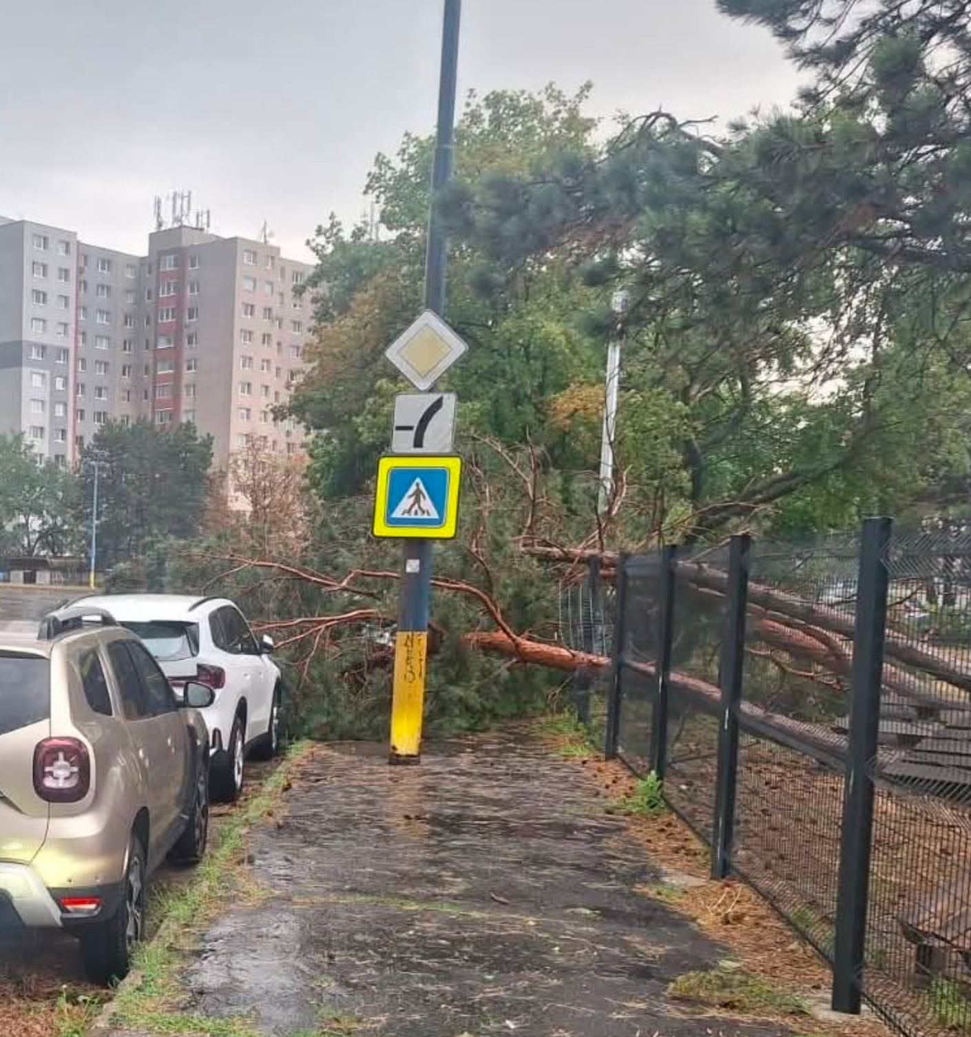 Následky búrky v Petržalke.