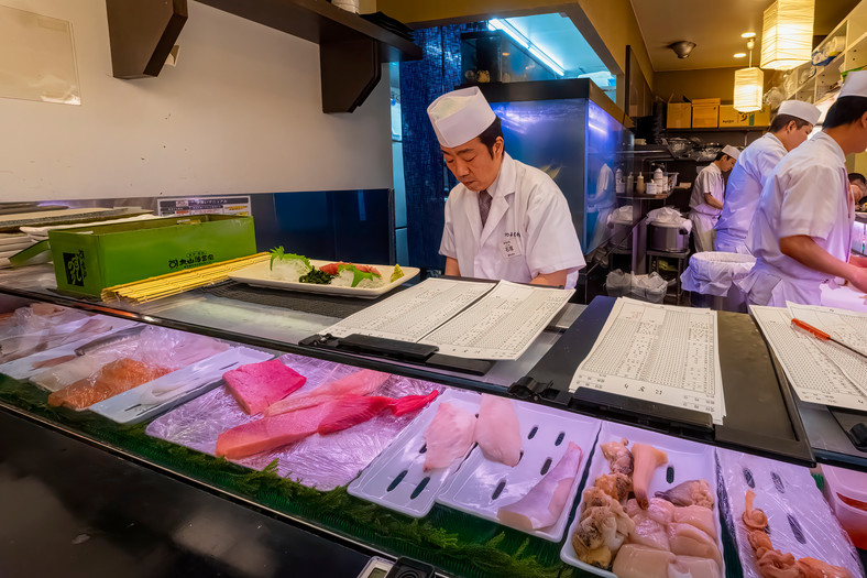 Sushi bar w dzielnicy Shibuya, Tokio