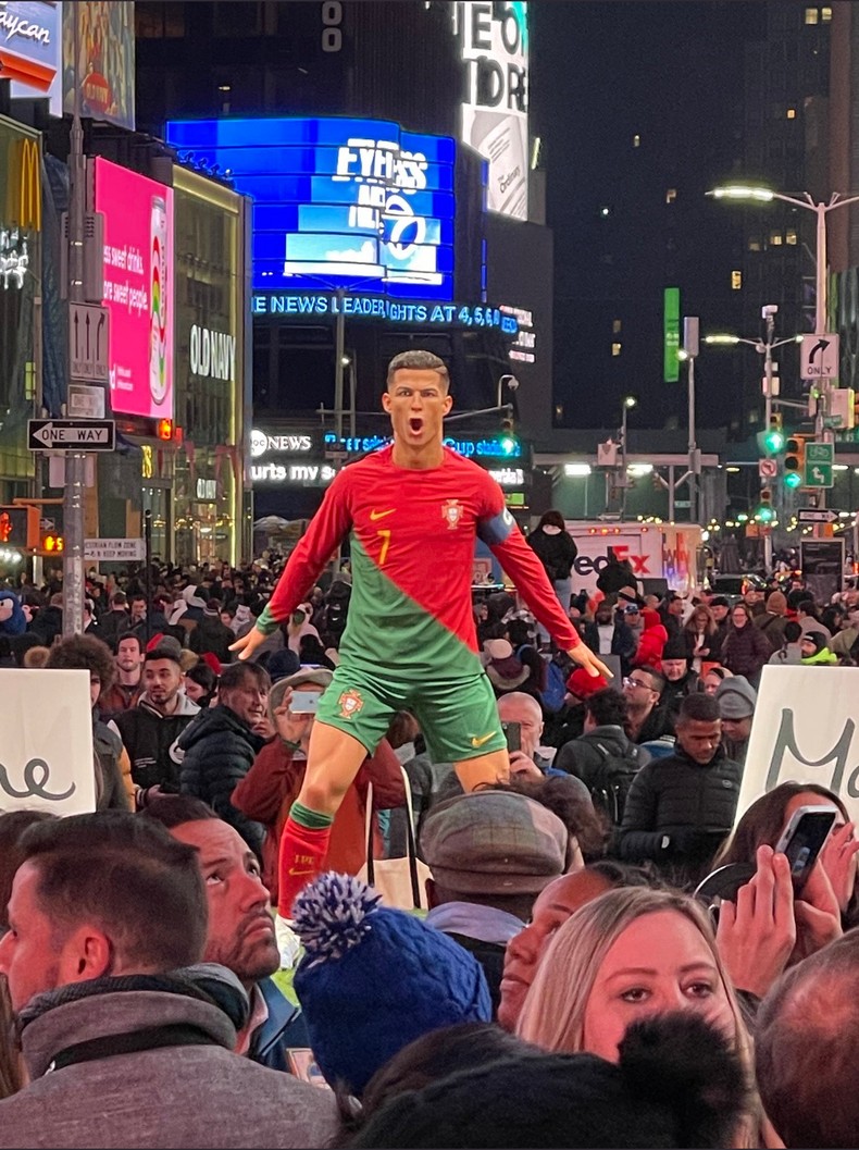 Cristiano Ronaldo wax figure unveiled by Madame Tussauds at Times Square, New York