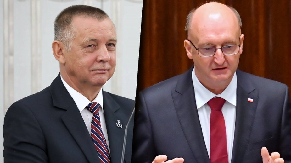 Szef NIK Marian Banaś i wiceszef MSZ Piotr Wawrzyk