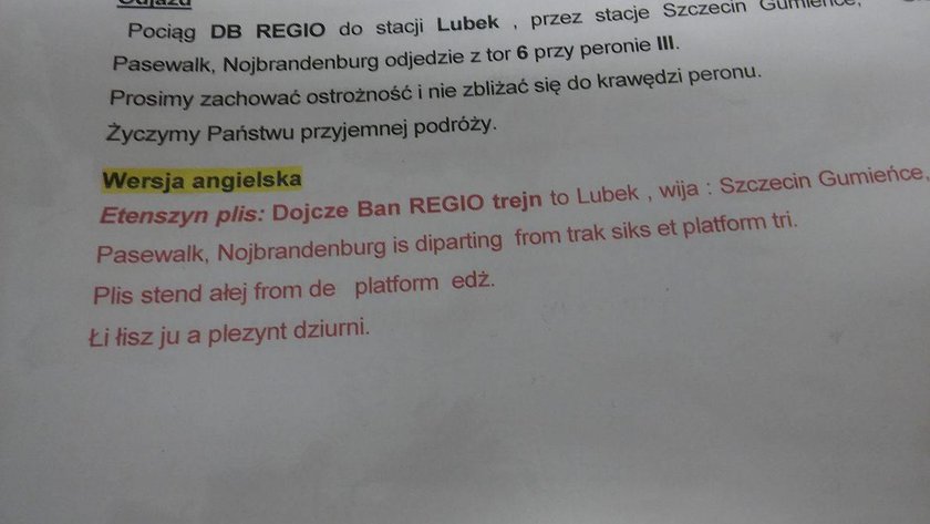 Instrukcja dla spikerów na dworcu PKP w Szczecinie