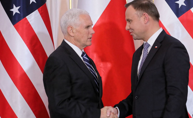 Wiceprezydent USA Michael Pence i prezydent RP Andrzej Duda