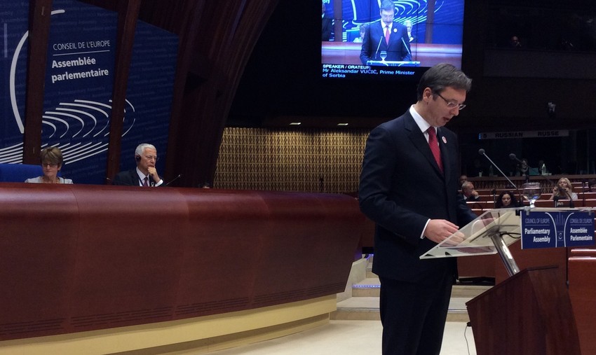 Obraćanje premijera Vučića u Parlamentarnoj skupštini SE