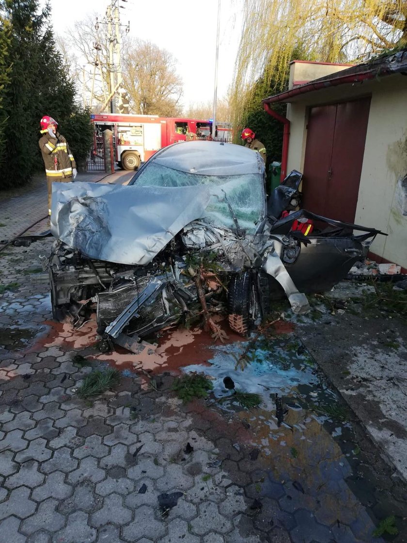 Wypadek na rondzie w Rąbieniu