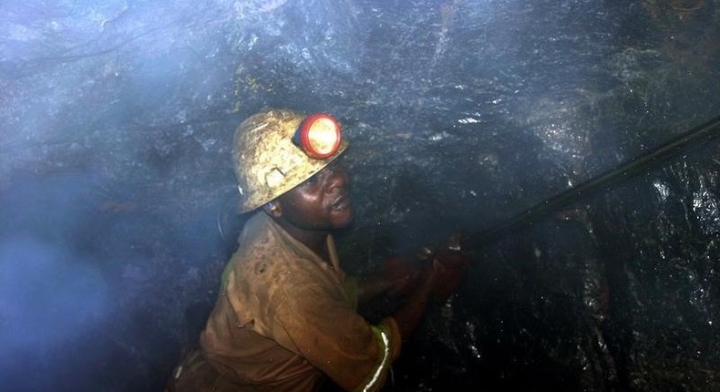 A miner is seen at Konkola Copper Mines PLC, Zambia, in a file photo. 