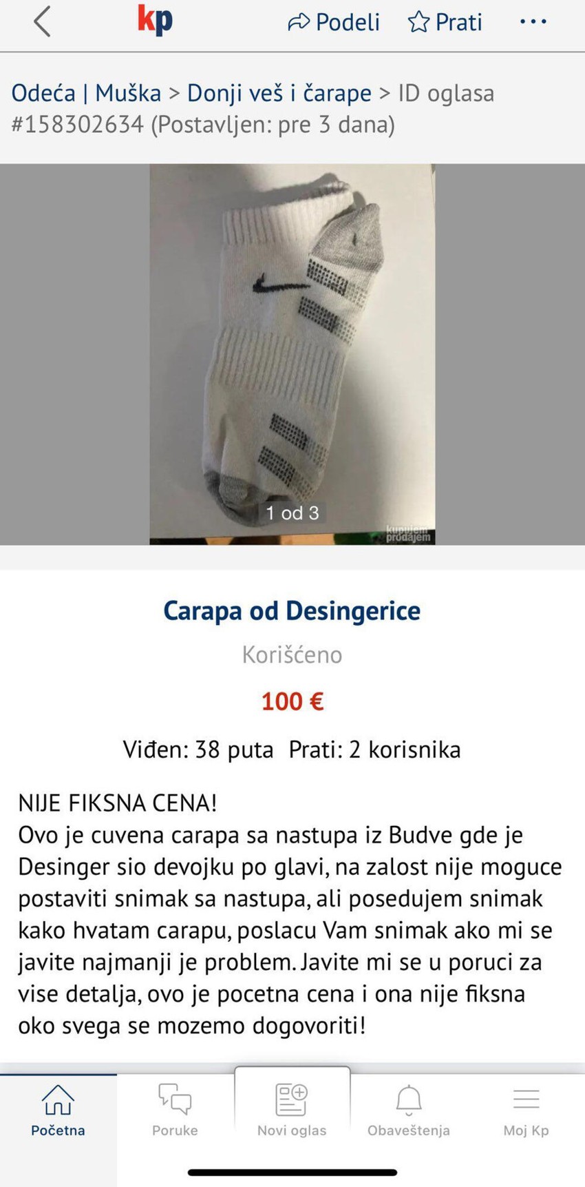 Prodaje se Desingericina čarapa