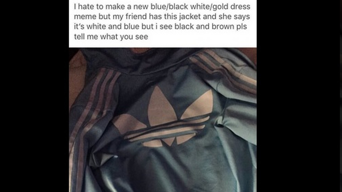 Jakiś cza temu internet żył fenomenem pewnej sukienki, która podzieliła użytkowników na tych, którzy rozpoznawali kolor biały i złoty oraz tych, którzy widzieli czerń i granat. Tym razem internautów podzieliło zdjęcie kurtki.