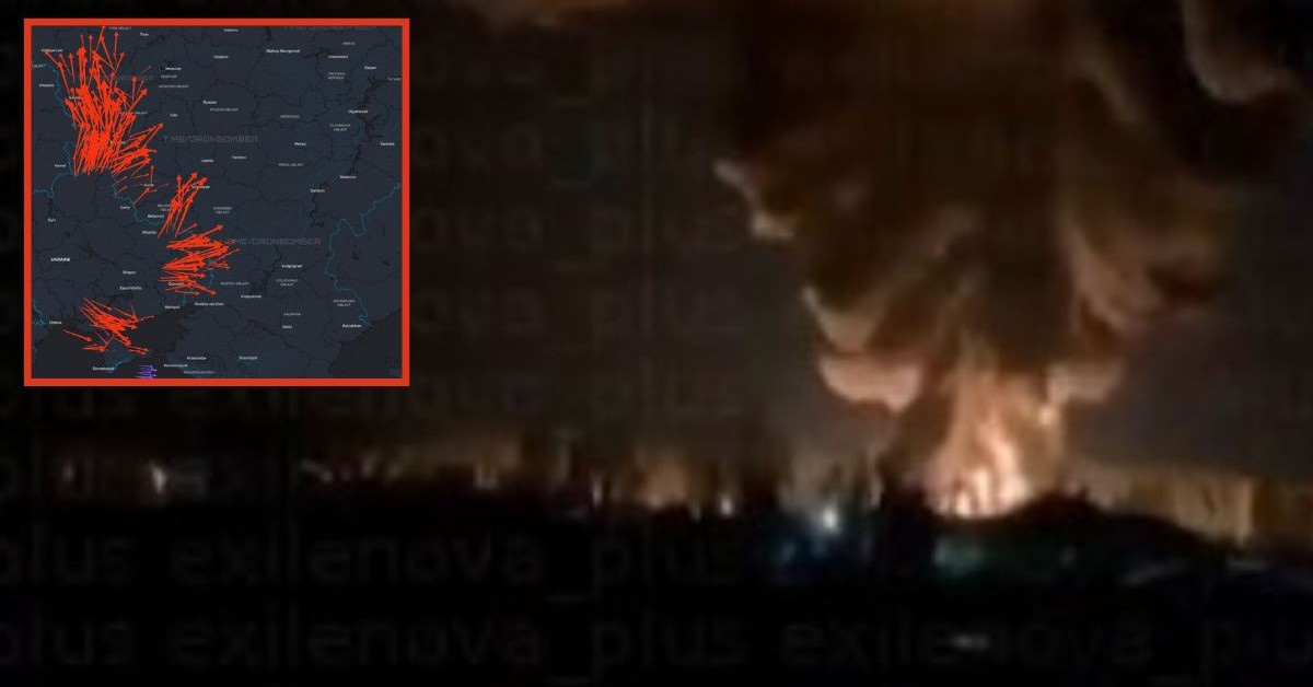 Największy nalot dronów od miesięcy! Pożar w bałtyckim porcie Rosji