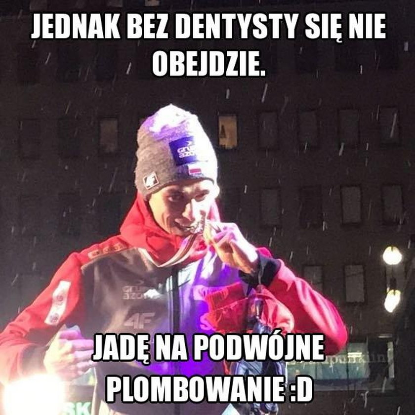 Memy po złotym medalu polskich skoczków