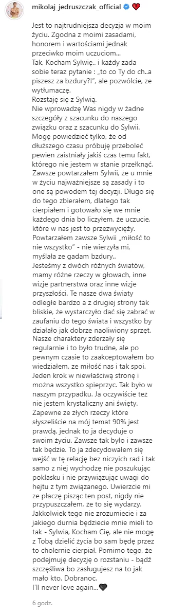 Mikołaj Jędruszczak na Instagramie