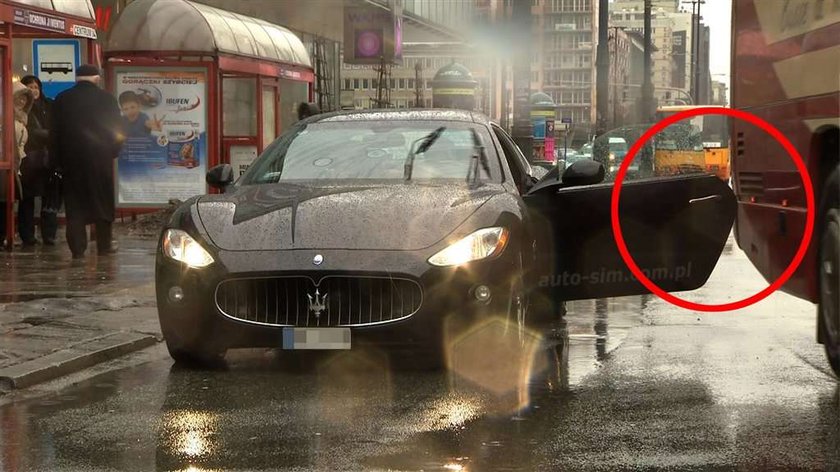 Uszkodzone Maserati TVN. Mandat dostał...