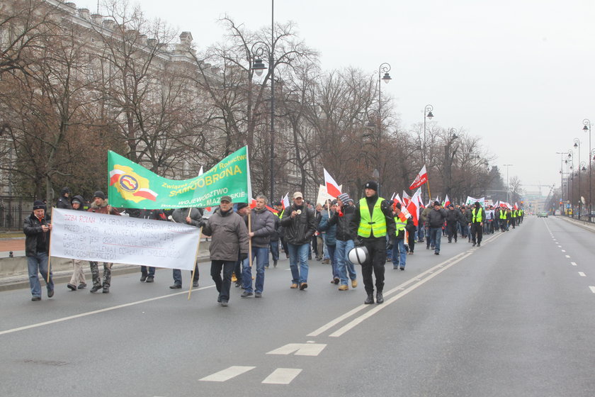 Spokojny protest rolników w stolicy