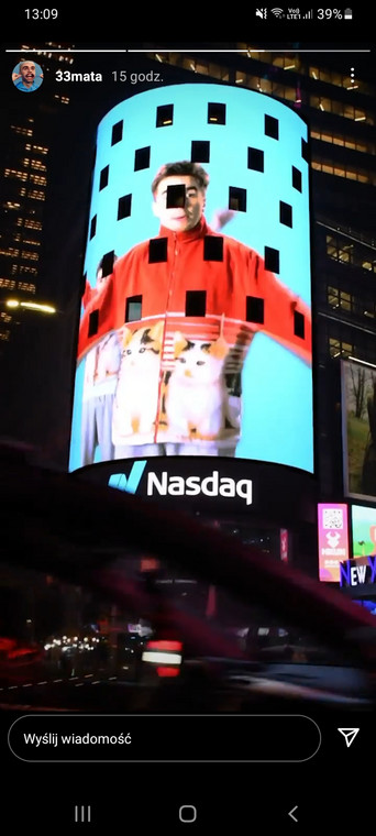 Mata na billboardzie na nowojorskim Times Square (Instagram)