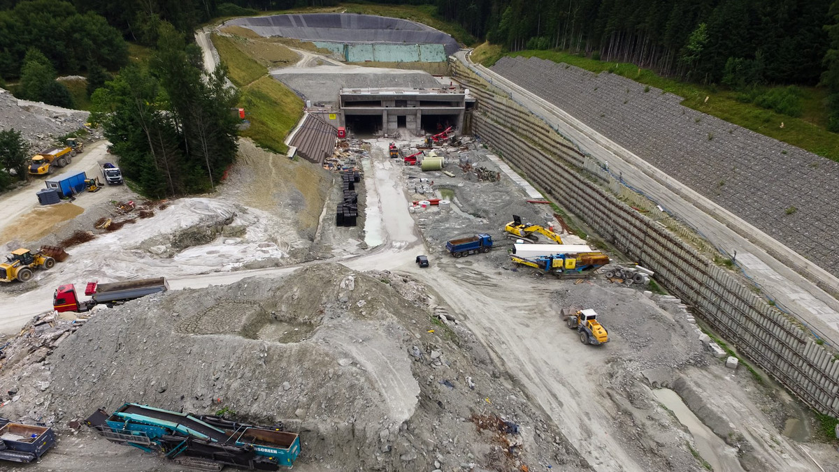 Budowa Tunelu ekspresowej zakopianki lipiec-sierpień 2021 r. 