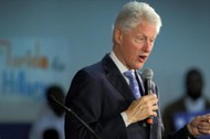 President Bill Clinton speeches during a campaign stop in South Florida on behalf of Hillary Clinton