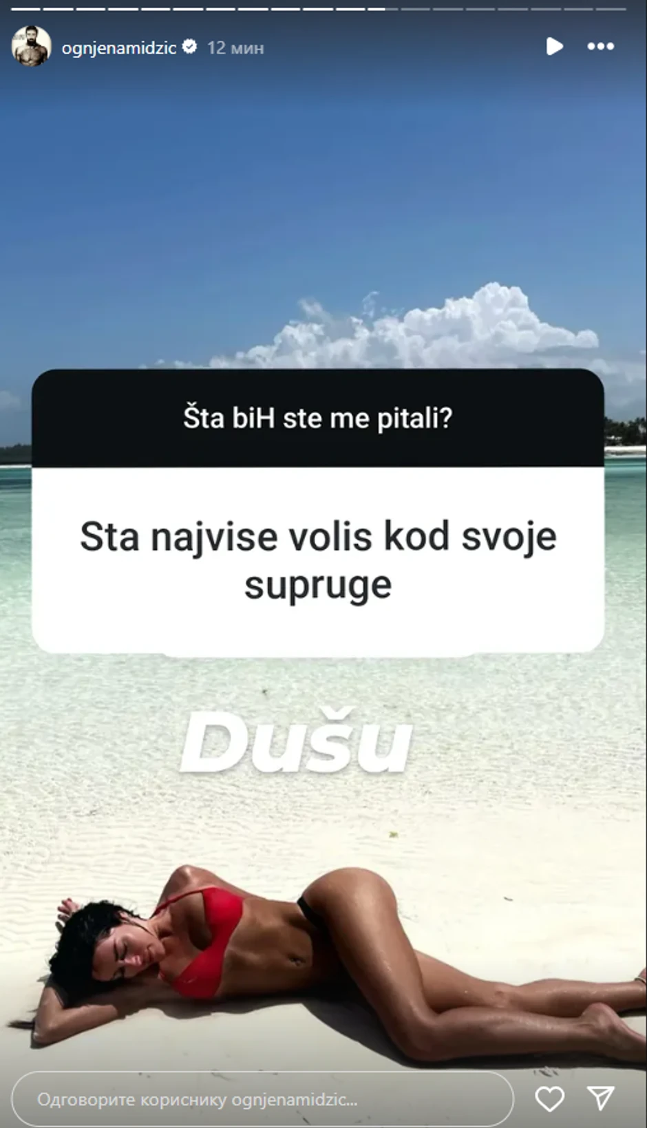 Ognjen Amidžić objavio vrelu fotku supruge Mine