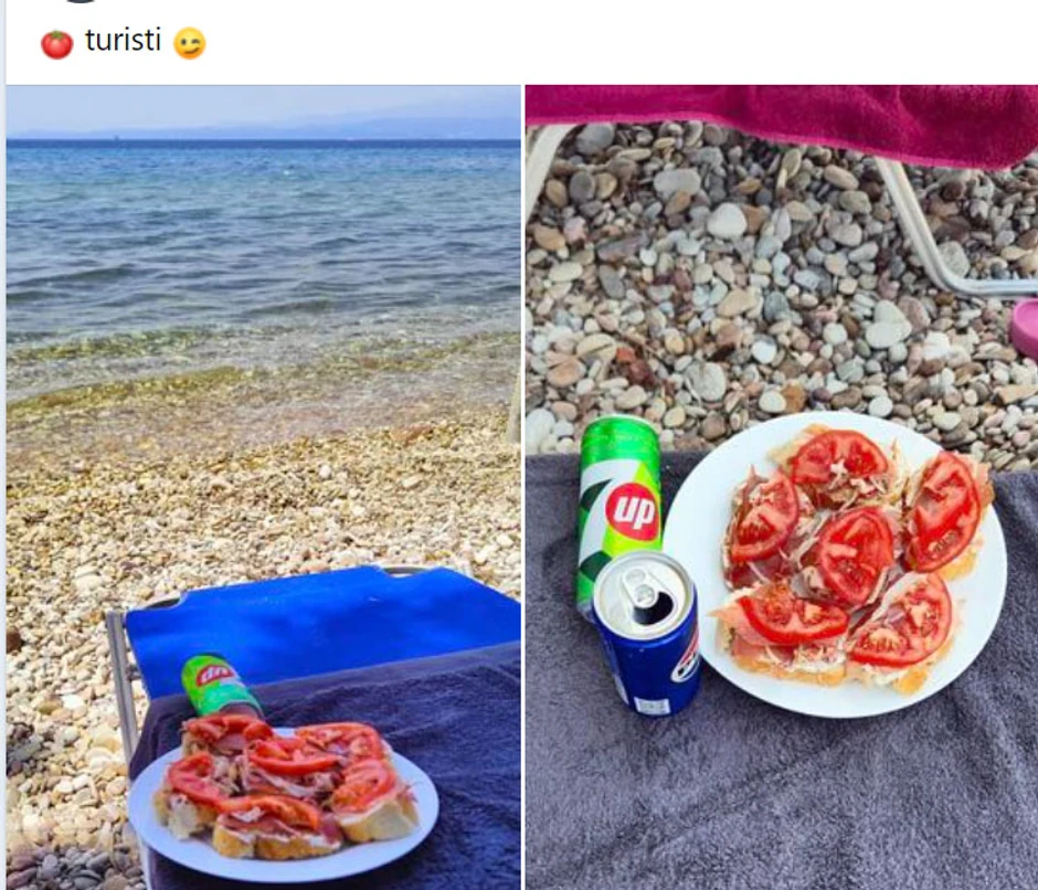 grčka plaža, doručak