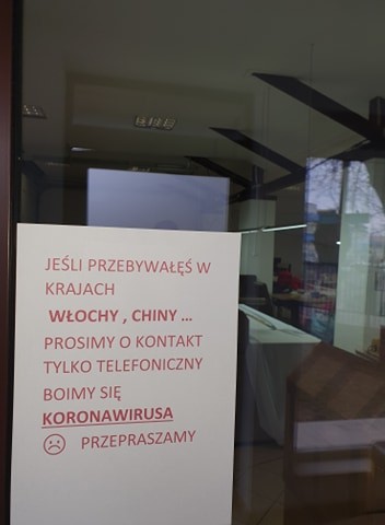 Kartka wywieszona na firmie pani Patrycji z Białegostoku. 