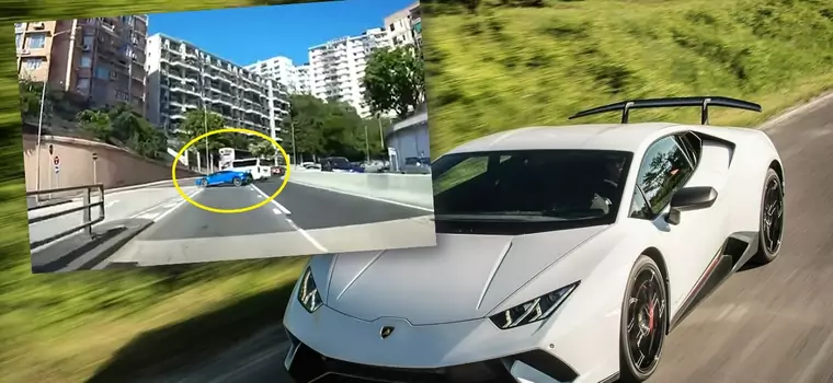 Kierowca nie opanował Lamborghini Huracana Performante. Dodał za dużo gazu [WIDEO]