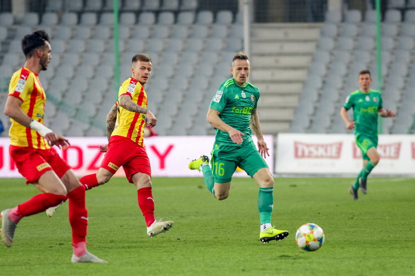 Pilka nozna. Ekstraklasa. Korona Kielce - Slask Wroclaw. 22.04.2019