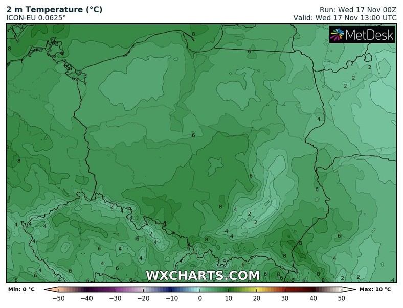 Temperatura umiarkowana, jak na listopad