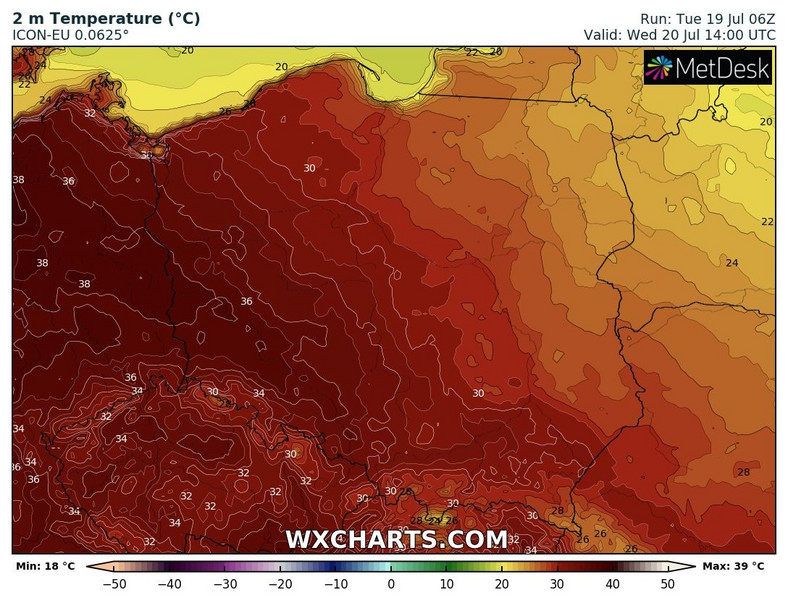 Na zachodzie i południowym zachodzie temperatura przekroczy 35 st. C