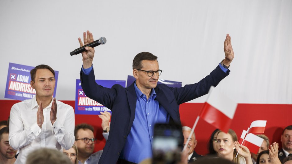 Premier Mateusz Morawiecki w Łomży, 4 października 2023 r.