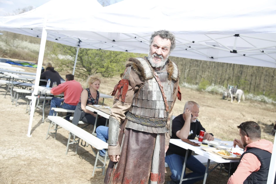 Miodrag - Miki Krstović se priprema za snimanje svoje scene u "Nemanjićima"