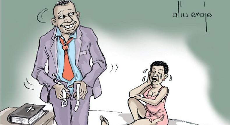 Image of a randy pastor after defiling a girl