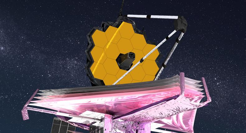 An artist's conception of the James Webb Space Telescope.