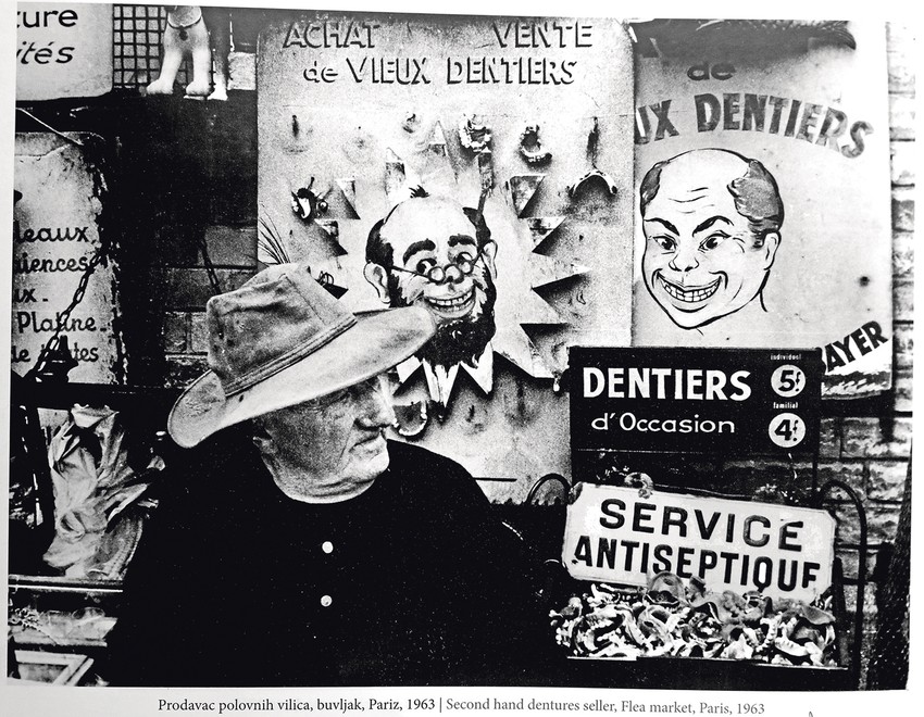 Prodavac polovnih vilica, buvljak, Pariz, 1963.