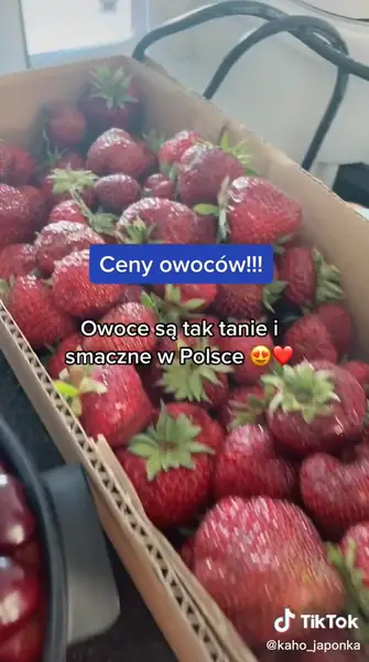 Zdaniem Japonki, polskie owoce są niezwykle tanie / TikTok