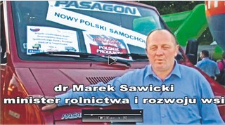 Jak za publiczne pieniądze Sawicki reklamuje prywatną firmę