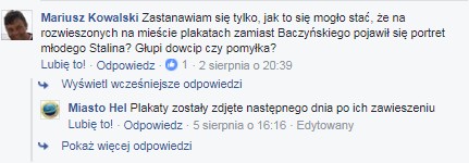 Komentarz jednego z użytkowników Facebooka