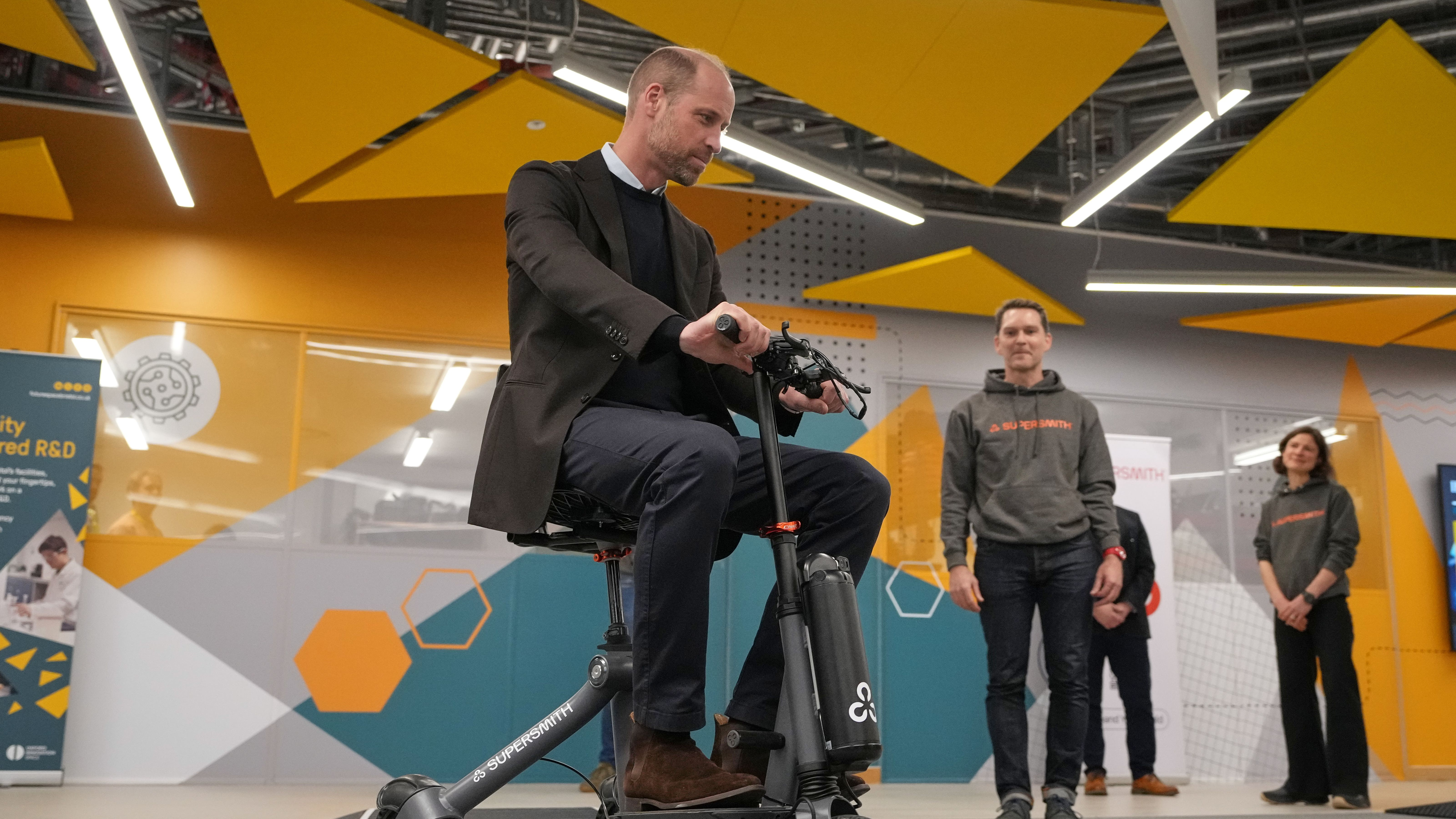 Prince William tests pioneering mobility scooter: '4mph not fast enough'