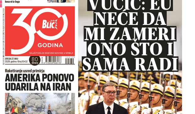 Blic naslovna strana za 27.5.